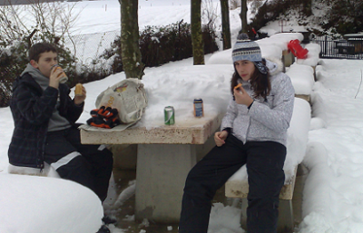 Bocata de chorizo caliente.